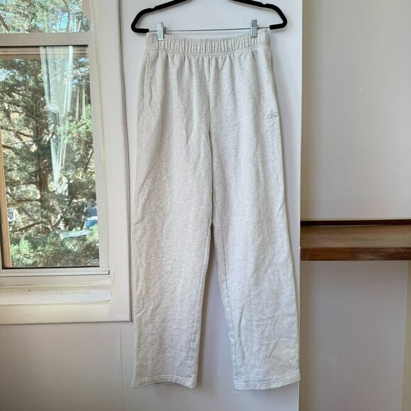Alo Yoga Accolade Straight Leg Sweatpants Heather Oatmeal Cream Small - Picture 3 of 8
